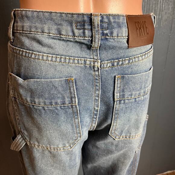 Frye Women’s Button Fly Carpenter Jeans Size 27 Straight Leg Utility Workwear - Picture 5 of 10